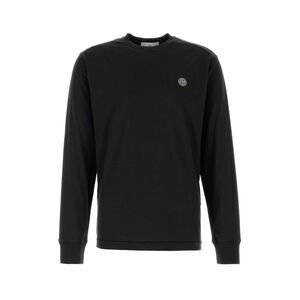 Stone Island Men Black Cotton T-Shirt
